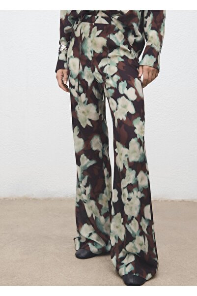 MANGO Woman Desenli flared pantolon