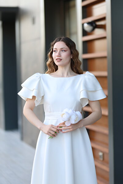 SEVGİHELLAÇ LEİLA MİDİ BOY KLOŞ NİKAH/NİŞAN ELBİSESİ