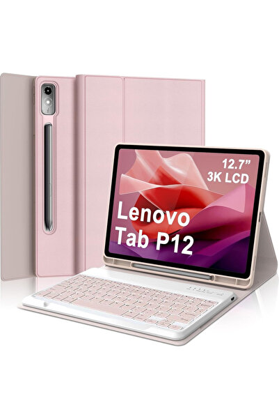 m.tk moveteck Lenovo Tab P12 12.7 inç Uyumlu Tablet Klavyeli Kılıf Bluetooth ...