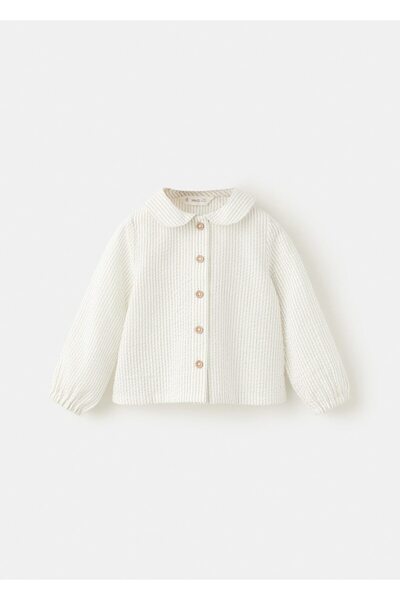 MANGO Baby %100 pamuklu çizgili gömlek