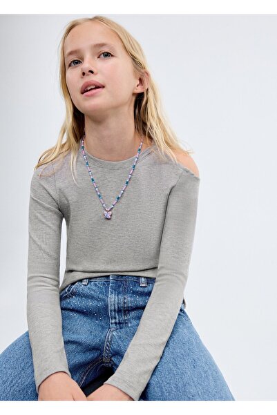 MANGO Kids Wideleg τζιν με ξεφτισμένα πόδια