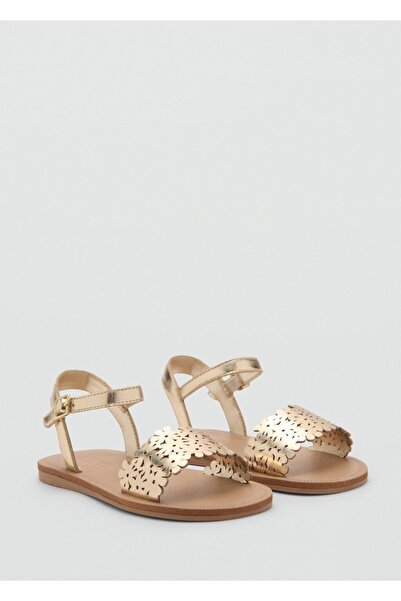 MANGO Baby Metalik çiçekli sandalet