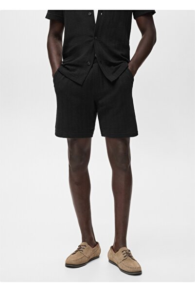 MANGO Man Kalıplı triko bermuda şort