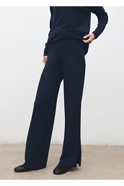 MANGO Woman Pamuklu keten triko pantolon