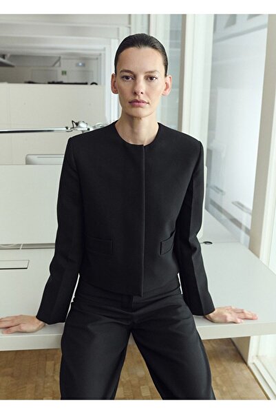 MANGO Woman Crop blazer ceket