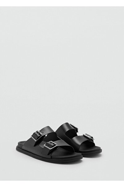 MANGO Man Tokalı deri sandalet