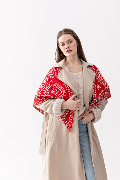 Wega Moda Șal de umăr cu model triunghiular, cu două fețe – Eșarfă tricotată ...