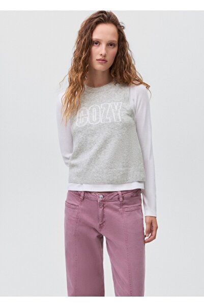 Mango Teen İşlemeli triko yelek