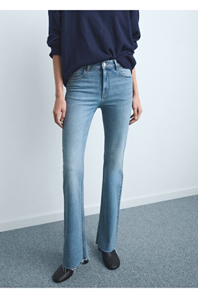 MANGO Woman Fiona orta belli flare jean pantolon