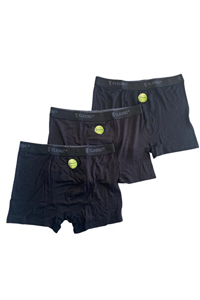top classic underwear Bambu Nefes Alan Boxer Siyah 3'lü