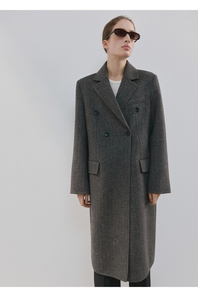 MANGO Woman Kruvaze yün palto