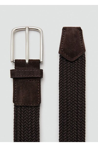 MANGO Man Örgü desenli elastik kemer