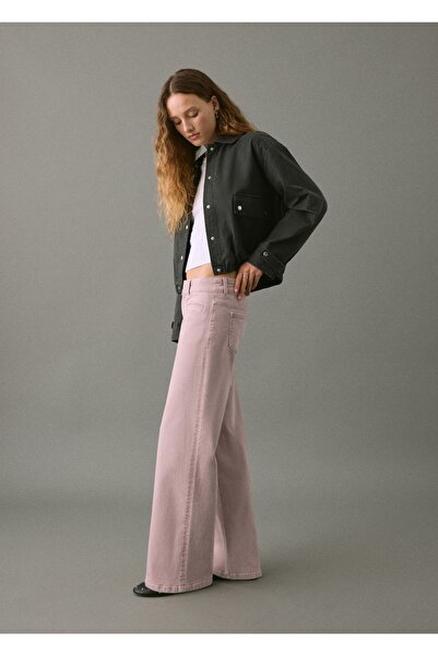 Mango Teen Düşük belli düğmeli jean pantolon