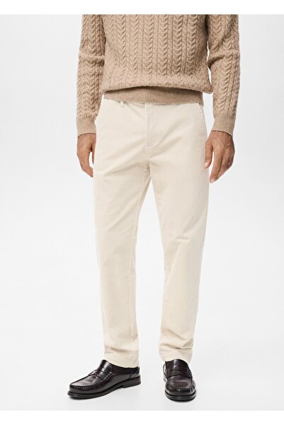 MANGO Man Dar kesim fitilli kadife pantolon