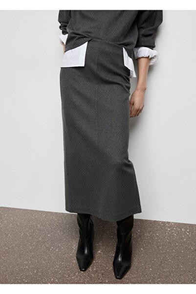 MANGO Woman Yırtmaçlı kalem etek