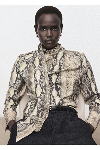 MANGO Woman Hayvan desenli fularlı bluz