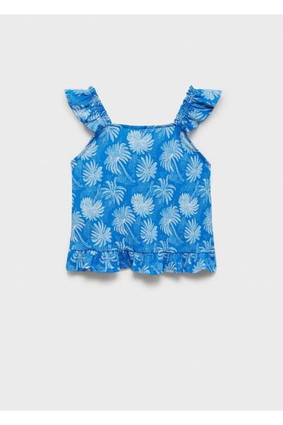MANGO Kids Bluse mit Volantmuster