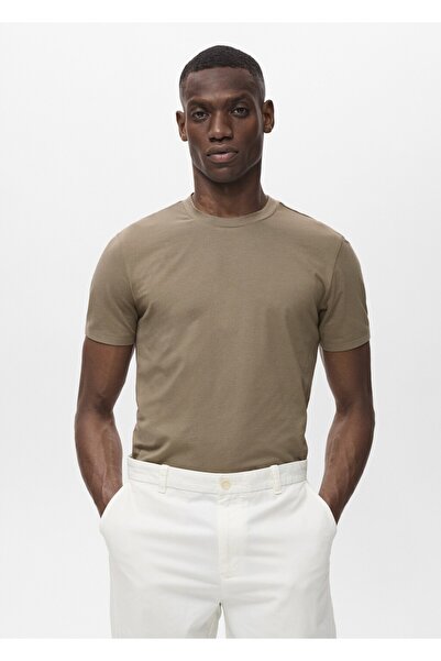 MANGO Man Pamuklu streç tişört