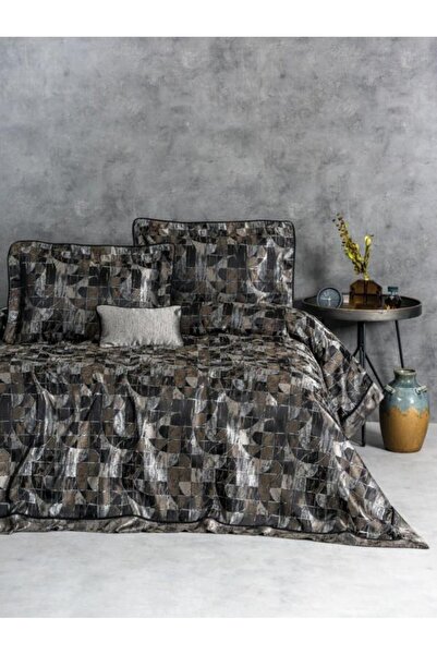 Cotton Box مفرش سرير مزدوج ذكي بلون القهوة من ميلان