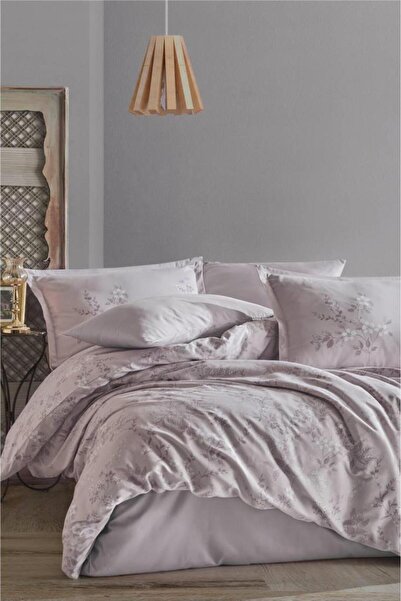 Clasy Silva V1 Сатене Двоспальний Комплект Постільної Білизни - Камінь