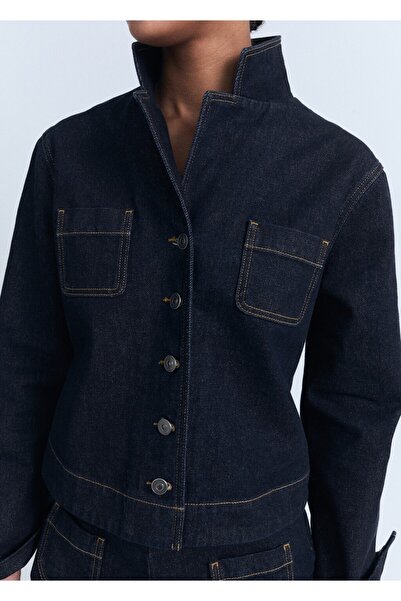 MANGO Woman Dar kesim cepli denim ceket