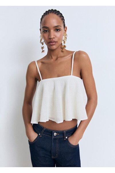 MANGO Woman Volanlı triko bluz