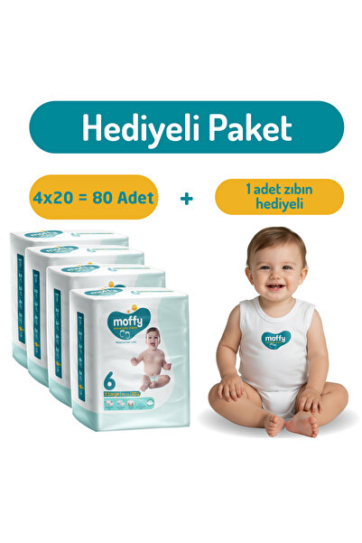 Moffy Twin XLarge No 6 Bebek Bezi (20 x 4) 80 Adet + 1 Adet Zıbın
