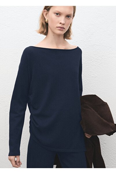 MANGO Woman Kayık yaka örgü kazak