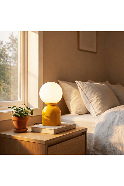 HOMİNG Homing Monte Küre Camlı Masa Lambası Sarı 241645