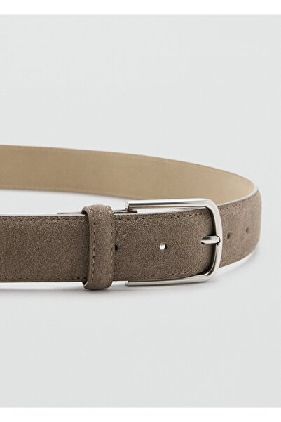 MANGO Man İnce süet deri kemer