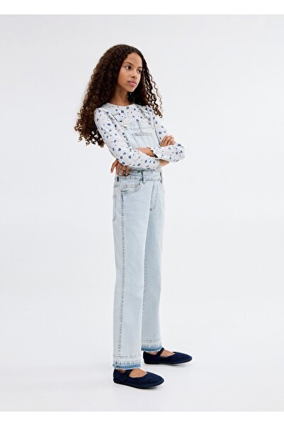 MANGO Kids Pamuklu denim tulum