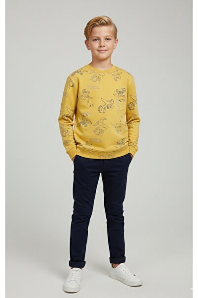 Jack Lions Erkek Çocuk Uzun Kollu Dokuma Dinozor Tshırt