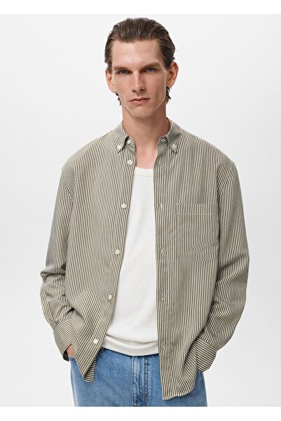 MANGO Man Regular kesim çizgili gömlek