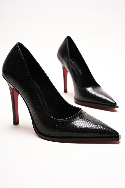 Ayakkabı Ateşi Черни обувки с висок ток и заострени върхове Класически дамски...
