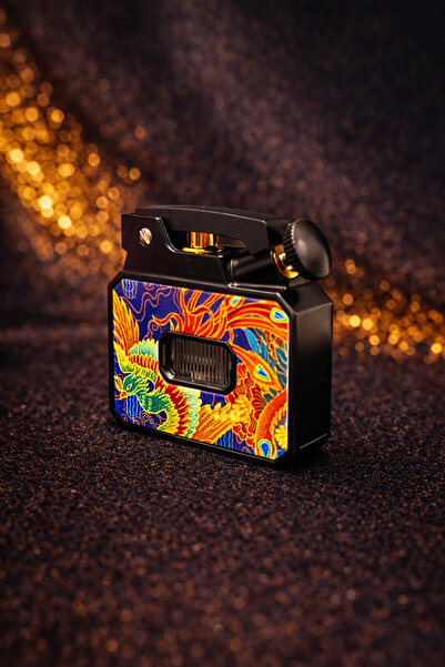 PROMISE Benzinli Siyah Kaplama Lüks Çakmak – Özel Renk Detayıyla Özel Desen |...