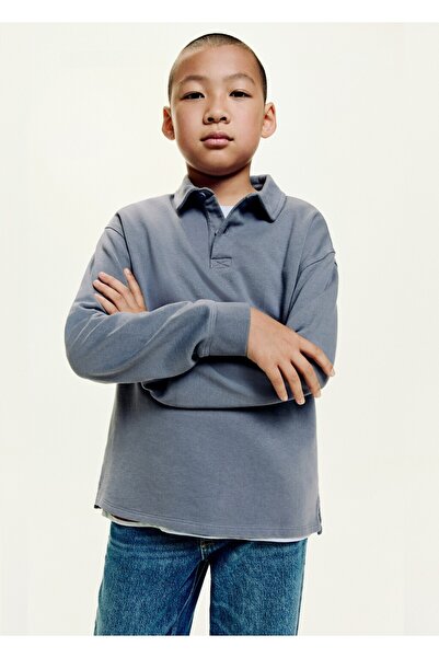 MANGO Kids Sweatshirt mit Polokragen
