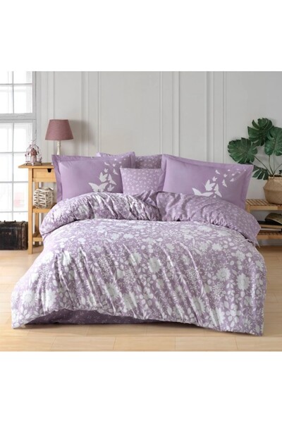 Hobby Çift Kişilik Poplin Nevresim Takımı Hira Lila