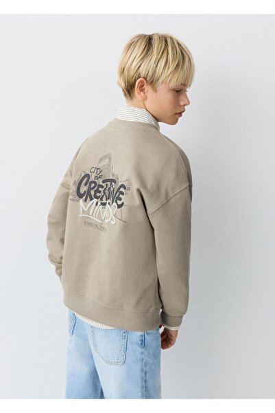 MANGO Kids Desenli pamuklu sweatshirt