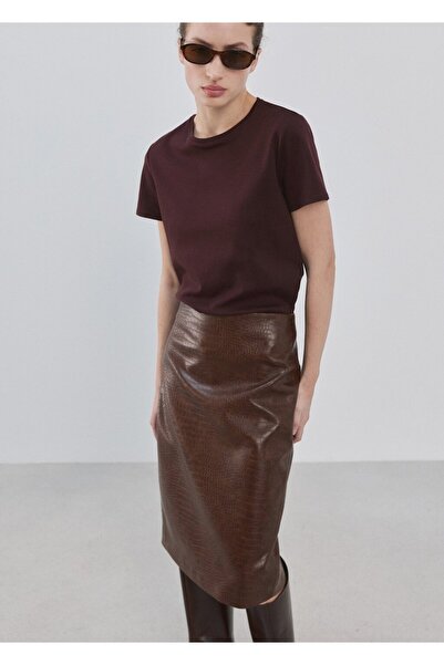 MANGO Woman Kısa kollu pamuklu tişört