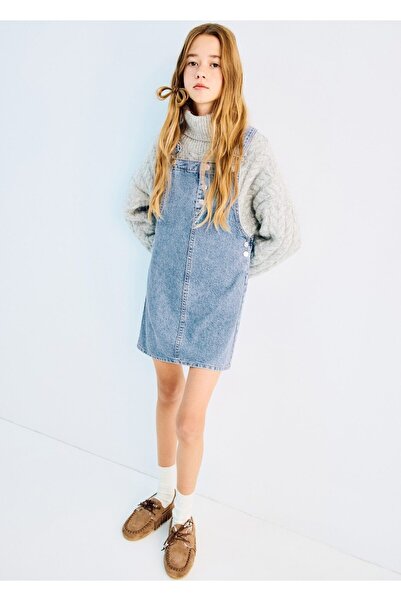 MANGO Kids Kısa kot jile elbise