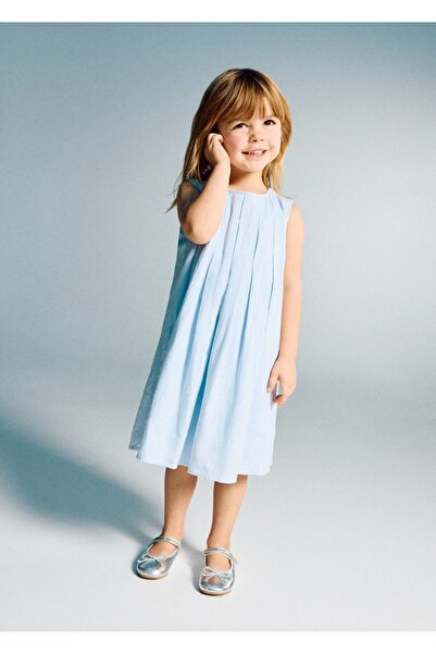 MANGO Baby Kısa keten elbise