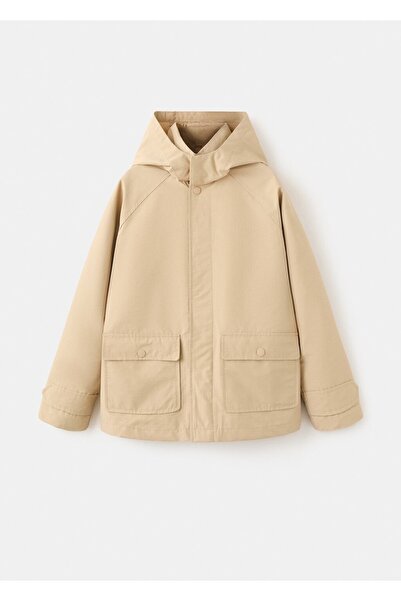 MANGO Kids Kapüşonlu parka, cep detaylarıyla