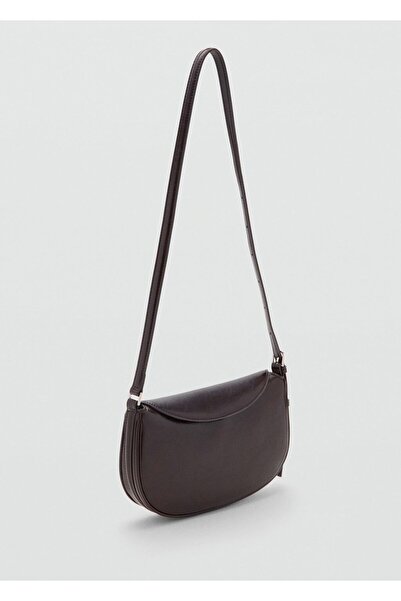 MANGO Woman Oval kapaklı omuz çantası
