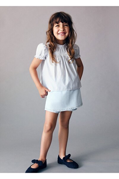 MANGO Baby Büzgülü çizgili bluz