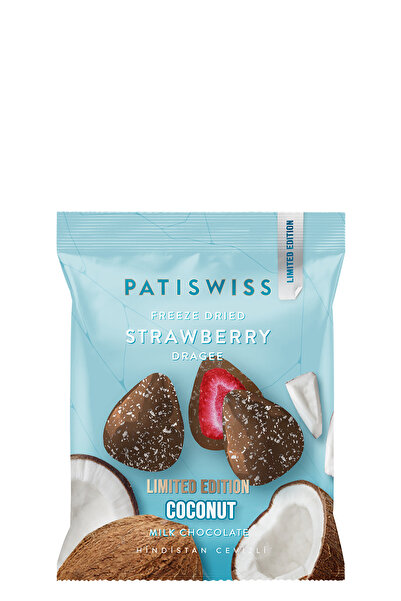 Patiswiss Sütlü Çikolatalı Hindistan Cevizli Çilek Draje, 50G