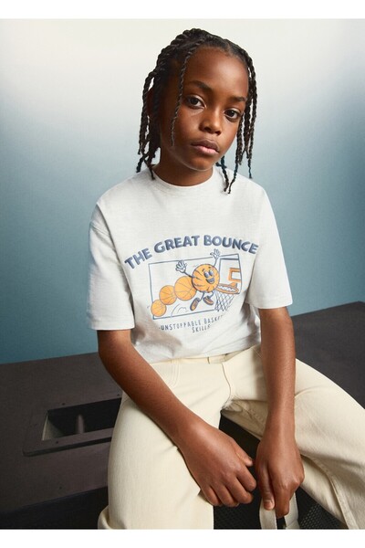 MANGO Kids Kayık desenli pamuklu tişört