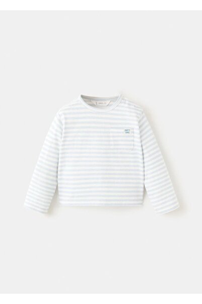 MANGO Baby Pamuklu çizgili tişört