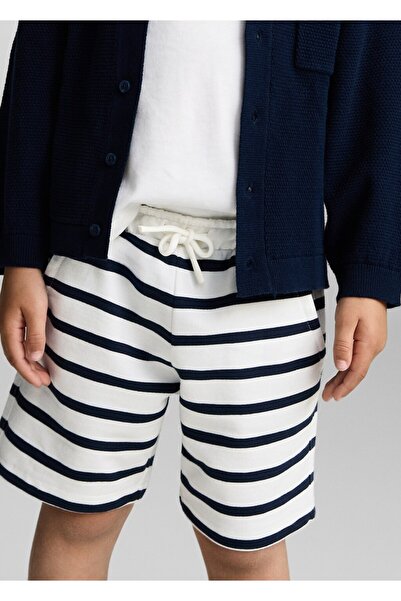 MANGO Baby Pamuklu çizgili bermuda şort