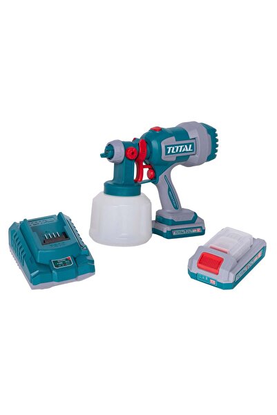 TOTAL 20V paint spray gun, 1000 ml tank, 800 ml/min flow rate, battery and ch...
