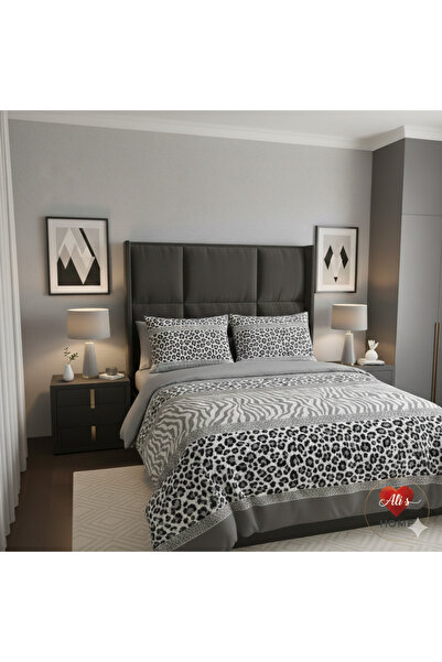 Alisy Home طقم غطاء لحاف مزدوج مصنوع من القطن بنسبة 100% بتصميم الزيبرا والفه...